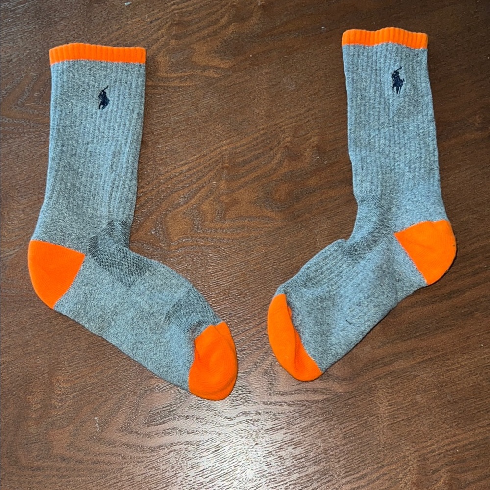Polo by Ralph Lauren Gray and Orange Men's Socks